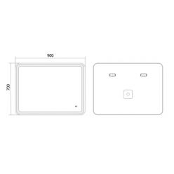 Зеркало Axus Barry Led 90x70 с подсветкой, сенсор