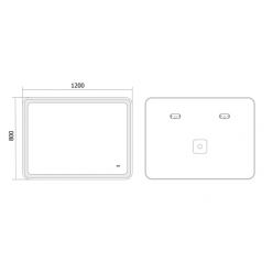Зеркало Axus Barry Led 120x80 с подсветкой, сенсор
