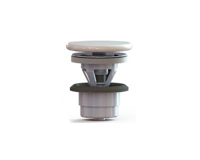 DRR.2/WHT Донный клапан клик-клак для раковины с керамической крышкой, белый глянцевый