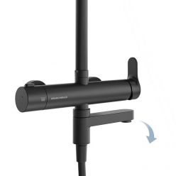 Душевая колонна FONTE на 3 потока с пов.изливом и механическим смесителем, черный матовый