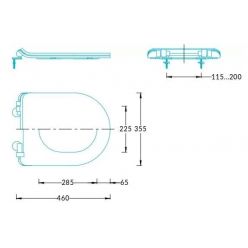 Сиденье для унитаза универсальное с комплектом крепежей, белое глянцевое