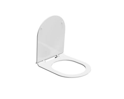 Сиденье для унитаза универсальное с комплектом крепежей, белое глянцевое
