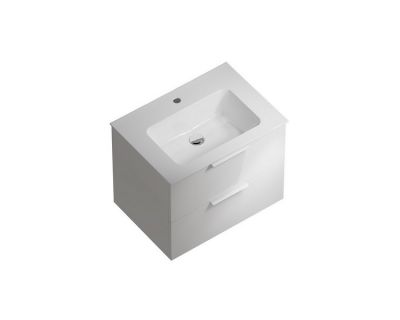 PI.F.65/WHT Тумба PIANO Forte подвесная 65 см, 2 ящика, белый глянцевый