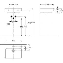 Раковина PRO мебельная\подвесная 50, белая глянцевая