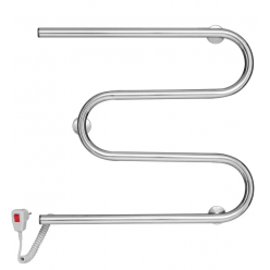 Полотенцесушитель Ростела М-образный 50x50 электрический, кабель с кнопкой, левый, хром