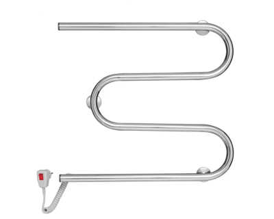 Полотенцесушитель Ростела М-образный 50x50 электрический, кабель с кнопкой, левый, хром