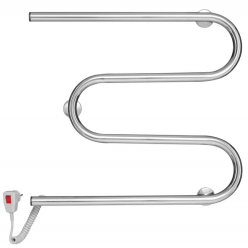 Полотенцесушитель Ростела М-образный 50x60 электрический, кабель с кнопкой, левый, хром