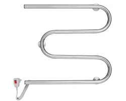 Полотенцесушитель Ростела М-образный 50x60 электрический, кабель с кнопкой, левый, хром