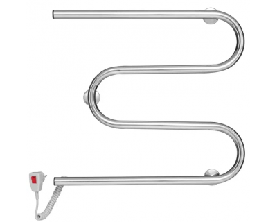 Полотенцесушитель Ростела М-образный 50x60 электрический, кабель с кнопкой, левый, хром