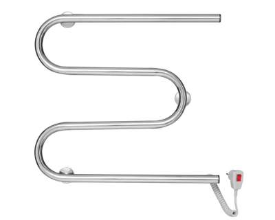 Полотенцесушитель Ростела М-образный 50x60 электрический, кабель с кнопкой, правый, хром