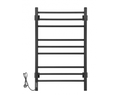 Полотенцесушитель Ростела Свирель Квадрат V 500x800/9 водяной, нижнее 1\2",черный