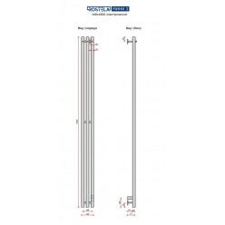 Полотенцесушитель электрический Ростела Мини 3 108х1800/3 (хром, с крючком, диммер)