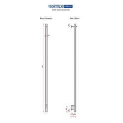 Полотенцесушитель электрический Ростела Мини 1 1500/1 (Ral 9016, с крючком, диммер)