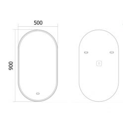 Зеркало Axus Soul Led 50x90 с подсветкой, сенсор