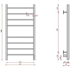 Полотенцесушитель электрический Ростела Свирель V 500х1000/8