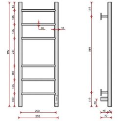 Свирель V 200х800/6 (диммер, правый) хром