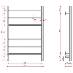 Полотенцесушитель электрический Ростела Свирель V 500х800/6