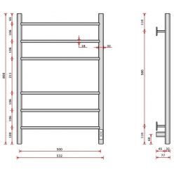 Полотенцесушитель электрический Ростела Свирель V 500х800/6