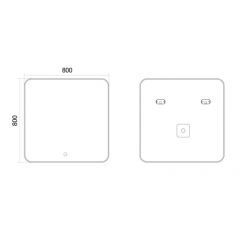 Зеркало Axus Tobo Eco Led 80x80 с подсветкой, сенсор