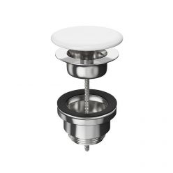 DRR.1/WHT Донный клапан с керамической крышкой для раковин PLAZA