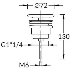 DRR.1/WHT Донный клапан с керамической крышкой для раковин PLAZA