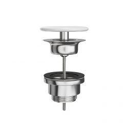 DRR.1/WHT Донный клапан с керамической крышкой для раковин PLAZA
