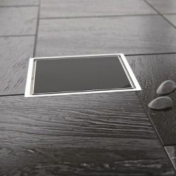 Трап водосточный Pestan Confluo Standard DRY1 Black Glass 100х100 черное стекло с рамкой сталь, 13000101