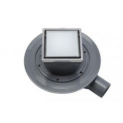 Трап водосточный Pestan Confluo Standard DRY1 White Glass 100х100 белое стекло с рамкой сталь, 13000104