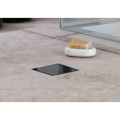 Трап водосточный Pestan Confluo Standard DRY1 Black Glass 100х100 черное стекло с рамкой сталь, 13000101