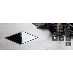 Трап водосточный Pestan Confluo Standard DRY1 White Glass 100х100 белое стекло с рамкой сталь, 13000104