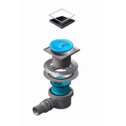 Трап водосточный Pestan Confluo Standard DRY1 Black Glass 100х100 черное стекло с рамкой сталь, 13000101