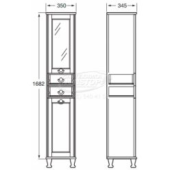 Пенал Roca America, орех ZRU9302795, петли слева