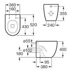 Биде приставное Roca MERIDIAN 357247000 Compact 