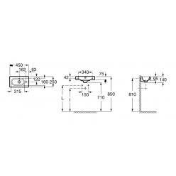 Умывальник Roca Meridian 45x25, 327248000