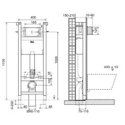 Инсталляция для унитаза OLI EXPERT PLUS 1130 механическая 721803 