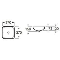 Полувстраиваемая раковина Roca Inspira Square 37, 32753R000