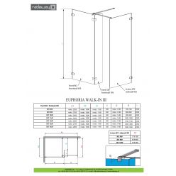 Душевые кабины Radaway Euphoria Walk-in III W3 100, 383132-01-01+ SW+W2 90