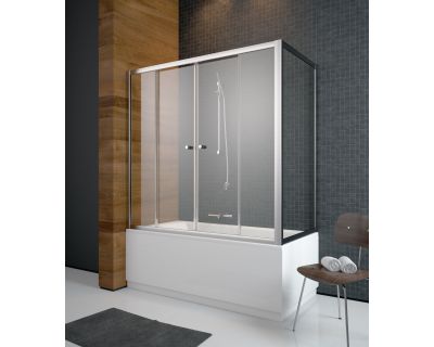 Душевая шторка на ванну Radaway Vesta DWD 150х80 угловая, прозрачное стекло 203150-01+ 204080-01