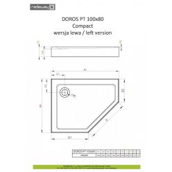 Душевой поддон Radaway Doros PT E Compact 1000 x 800 x 115 (12) L SDRPTP1080-05L