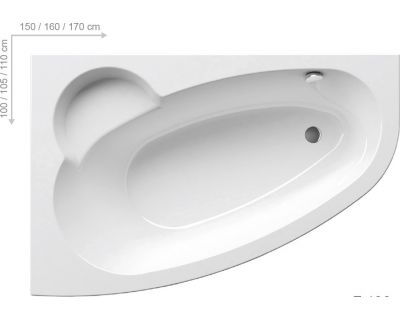 Акриловая ванна Ravak Asymmetric 170x110 L, C481000000