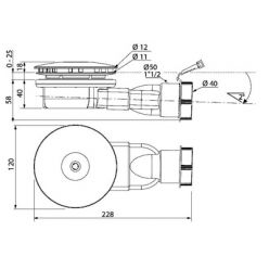 Сифон для поддона Radaway R400W Slim, Ø 90 водный затвор