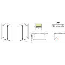 Душевая шторка на ванну Radaway Arta PND 130 L  210213-01L