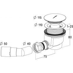 Сифон для поддона Radaway TURBOFLOW TB50P, Ø 50