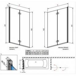 Стеклянная шторка на ванну Radaway Essenza New PND 120/R 207212-01R складная