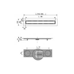 Дренажный канал TECEdrainline 1200 мм для укладки натурального камня 651200