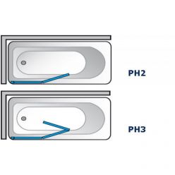 Шторка для ванны ROLTECHNIK PH3 140 cатин/прозрачное, 429-1400000-01-02 складная