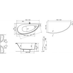 Акриловая ванна Ravak Avocado 150x75 L, CT01000000