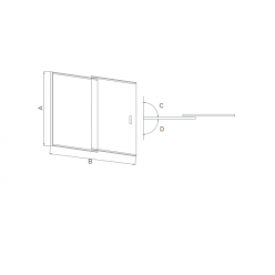 Стеклянная шторка на ванну BAS SCREEN SLR-80-C-CH 80x140 раздвижная