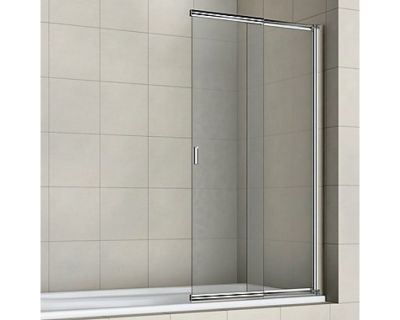 Стеклянная шторка на ванну BAS Good Door SCREEN SLR-100-C-CH, 100x140 раздвижная