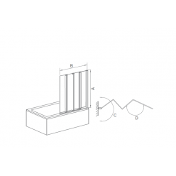 Шторка для ванны BAS Good Door SCREEN GR5-120-C-CH, 120x140 складная прозрачное стекло